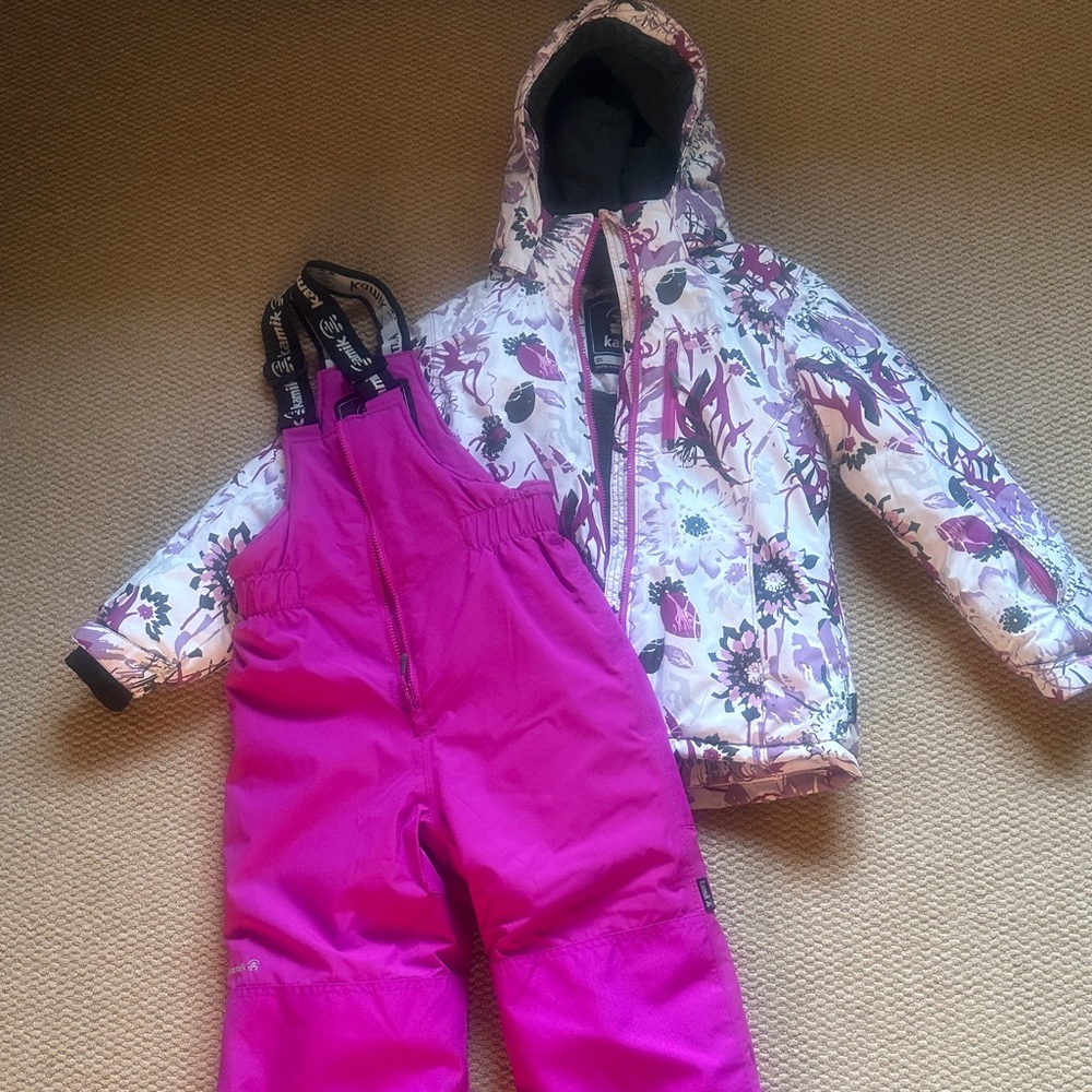 Kamik Floral Jacket with Pink Accents